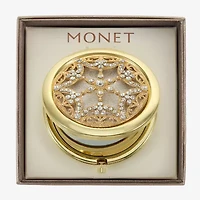 Monet Jewelry Gold Tone Clear Gold Tone Snowflake Compact Mirror