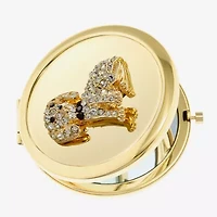 Monet Jewelry Gold Tone Dog Clear Gold Tone Animal Compact Mirror