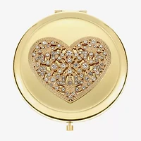 Monet Jewelry Gold Tone Clear Gold Tone Heart Compact Mirror
