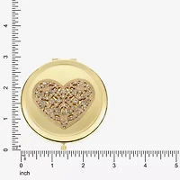 Monet Jewelry Gold Tone Clear Gold Tone Heart Compact Mirror