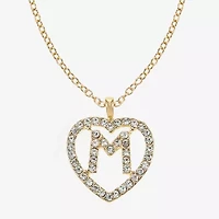 Monet Jewelry Gold Tone Initial Pendant Necklace & Stud Earring Womens Glass Heart 2-pc. Set