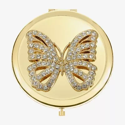 Monet Jewelry Clear Gold Tone Animal Compact Mirror