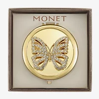 Monet Jewelry Clear Gold Tone Animal Compact Mirror