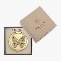 Monet Jewelry Clear Gold Tone Animal Compact Mirror