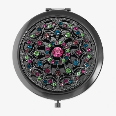 Monet Jewelry Grey Tone Multi Gray Compact Mirror