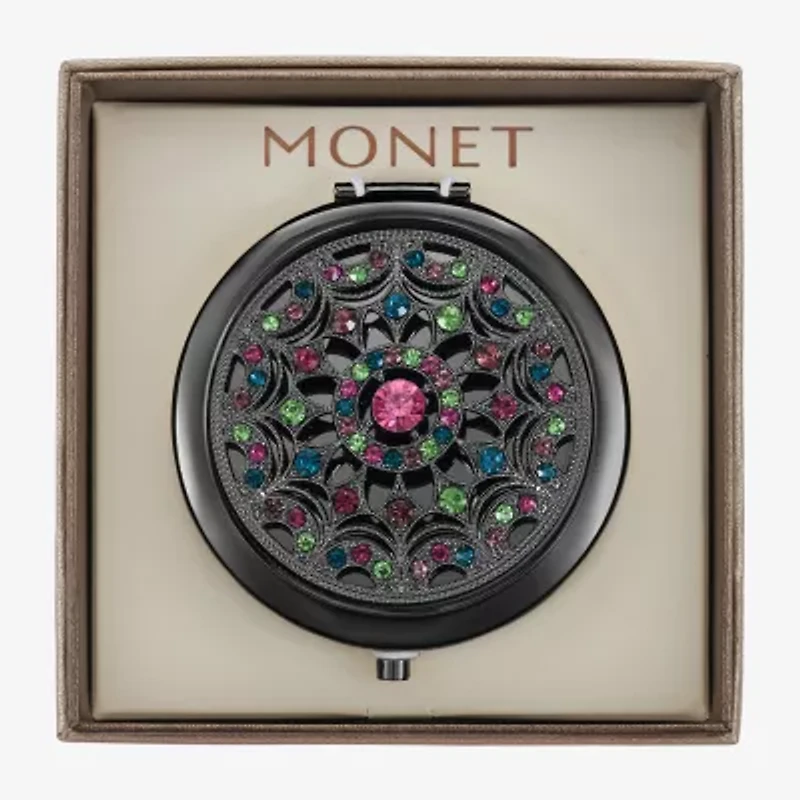 Monet Jewelry Grey Tone Multi Gray Compact Mirror