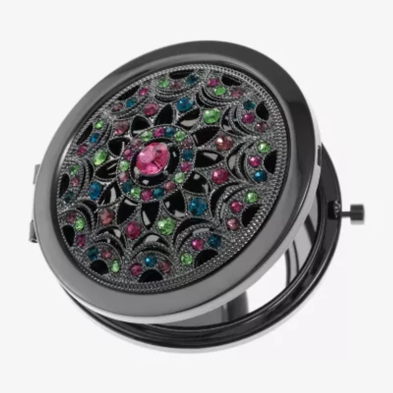 Monet Jewelry Grey Tone Multi Gray Compact Mirror