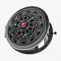 Monet Jewelry Grey Tone Multi Gray Compact Mirror