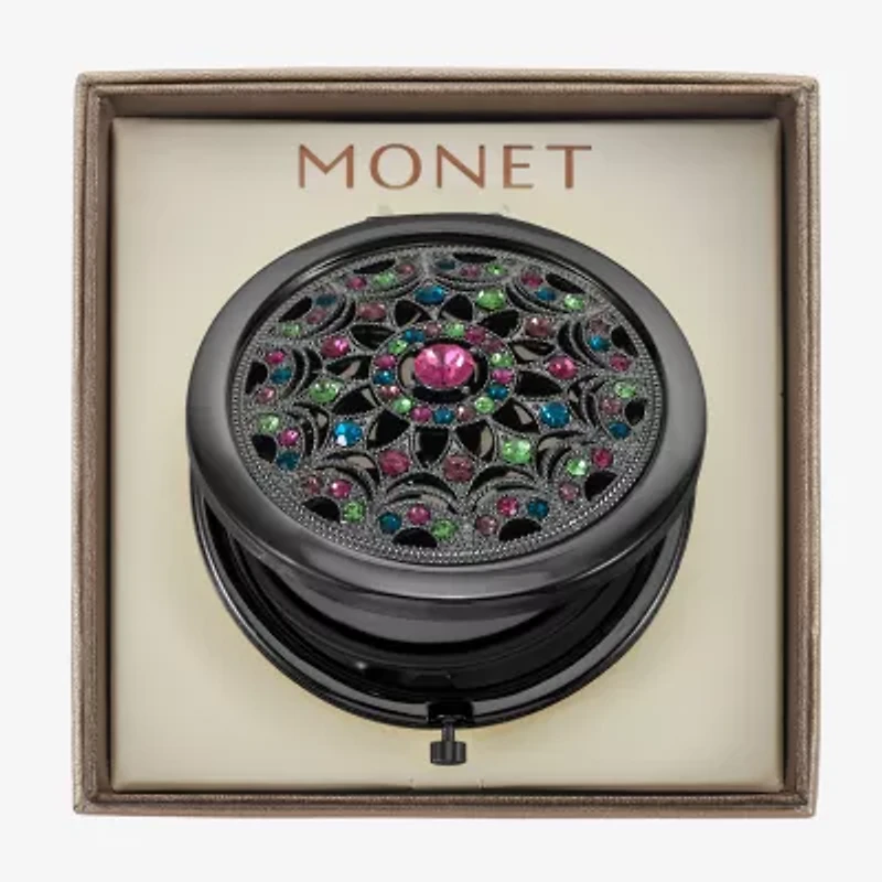 Monet Jewelry Grey Tone Multi Gray Compact Mirror