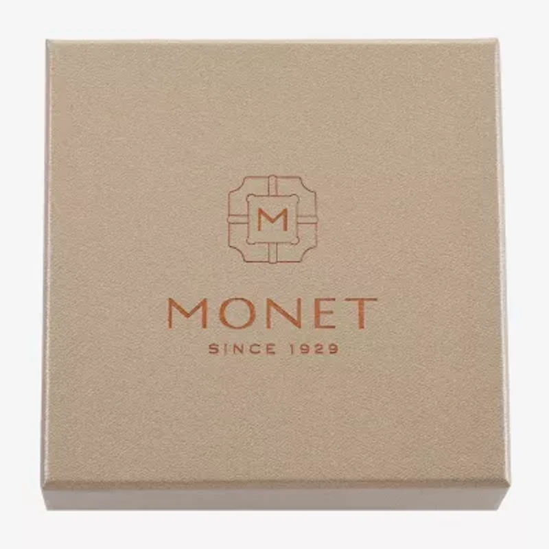 Monet Jewelry Gold Tone Initial Pendant Necklace & Stud Earring Womens Glass Heart 2-pc. Set