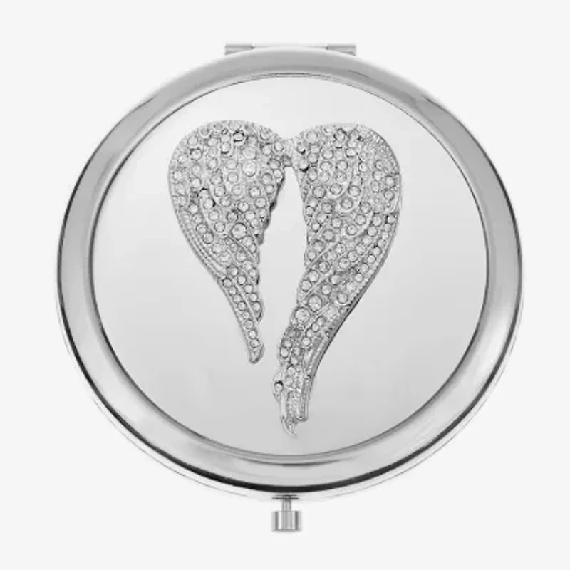 Monet Jewelry Silver Tone Silver Tone Angel Wing Compact Mirror
