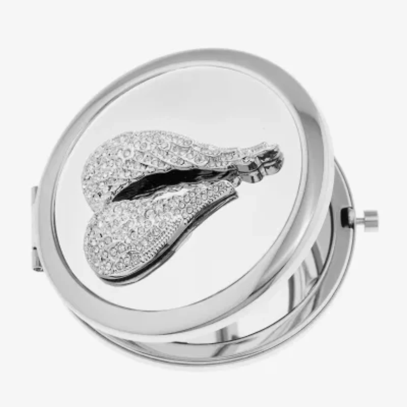 Monet Jewelry Silver Tone Silver Tone Angel Wing Compact Mirror