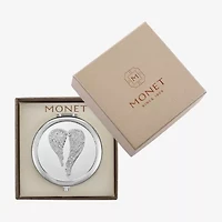 Monet Jewelry Silver Tone Silver Tone Angel Wing Compact Mirror