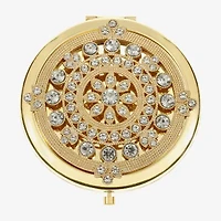 Monet Jewelry Gold Tone Clear Mandela Gold Tone Compact Mirror
