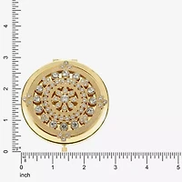 Monet Jewelry Gold Tone Clear Mandela Gold Tone Compact Mirror