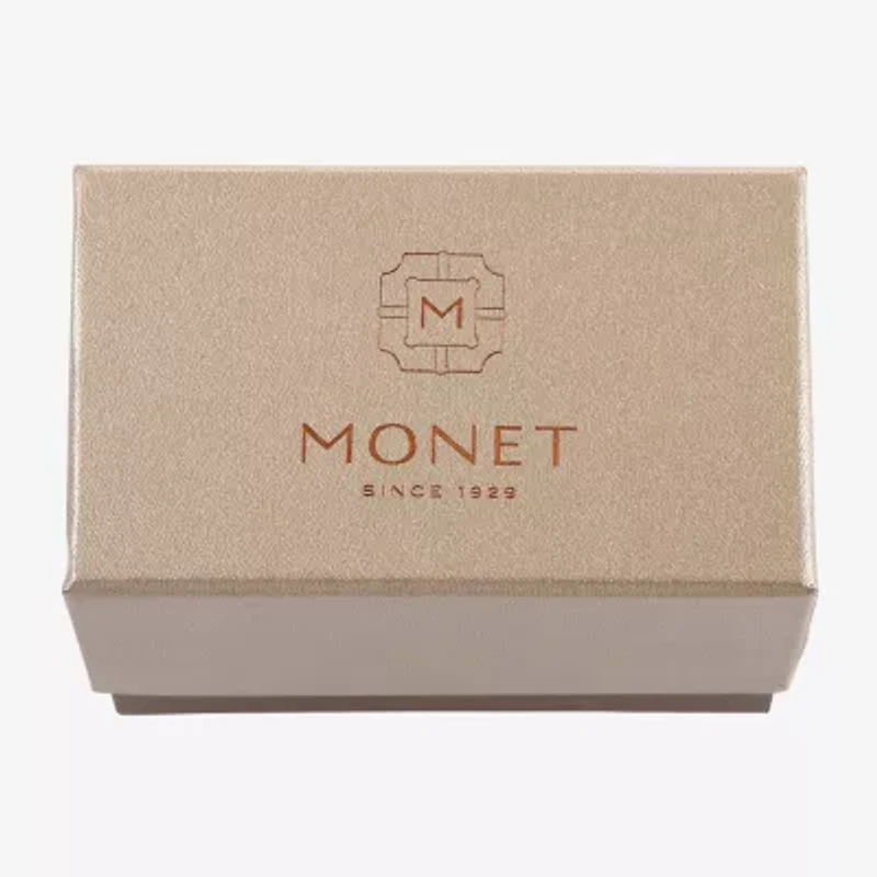 Monet Jewelry Gold Tone Initial Womens Glass Heart Bangle Bracelet