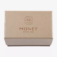 Monet Jewelry Gold Tone Initial Womens Glass Heart Bangle Bracelet