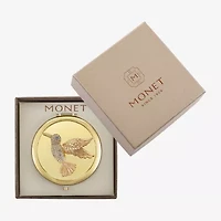 Monet Jewelry Gold Tone Clear Hummingbird Gold Tone Compact Mirror