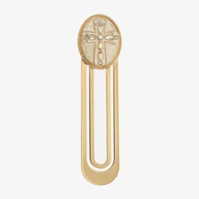Monet Jewelry Gold Tone White Cross Bookmark