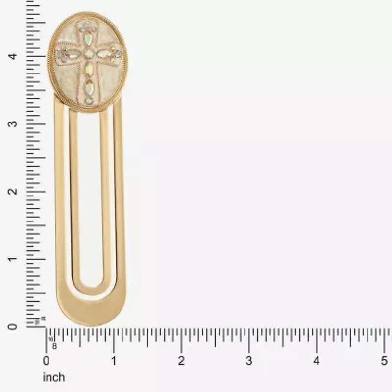 Monet Jewelry Gold Tone White Cross Bookmark