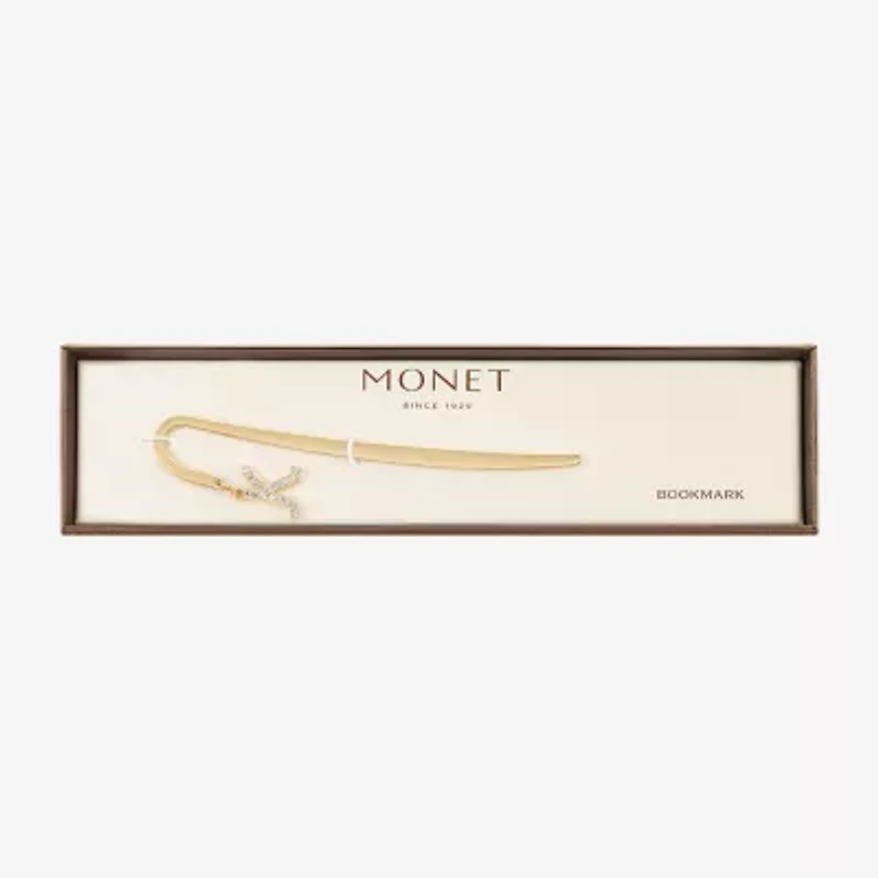 Monet Jewelry Gold Tone Shepherds Hook Initial Charm Bookmark