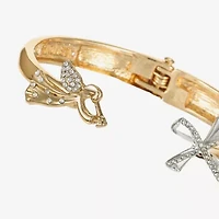 Monet Jewelry Gold Tone Womens Glass Angel Cross Bangle Bracelet