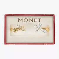 Monet Jewelry Gold Tone Womens Glass Angel Cross Bangle Bracelet