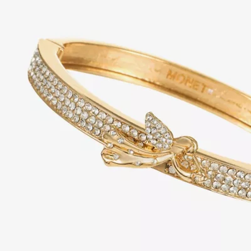 Monet Jewelry Gold Tone Womens Glass Angel Bangle Bracelet