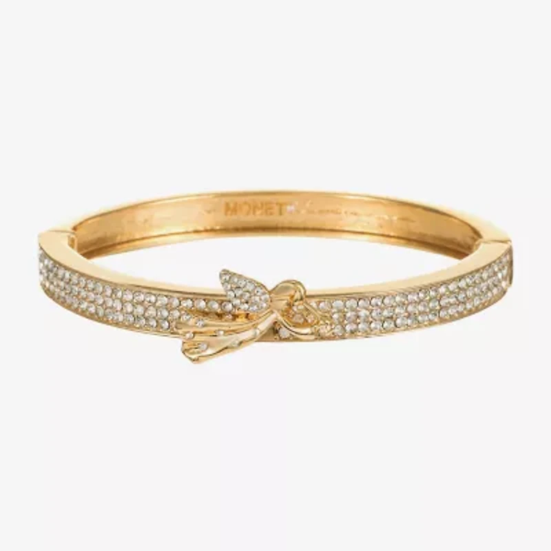Monet Jewelry Gold Tone Womens Glass Angel Bangle Bracelet