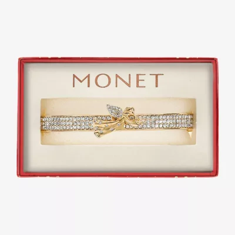 Monet Jewelry Gold Tone Womens Glass Angel Bangle Bracelet