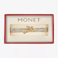 Monet Jewelry Gold Tone Womens Glass Angel Bangle Bracelet