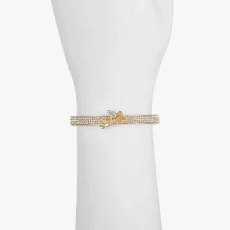 Monet Jewelry Gold Tone Womens Glass Angel Bangle Bracelet
