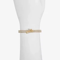 Monet Jewelry Gold Tone Womens Glass Angel Bangle Bracelet