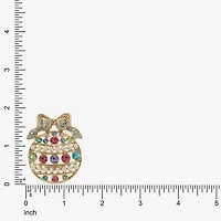 Monet Jewelry Gold Tone Pastel Ornament Multi Color Glass Pin