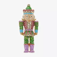 Monet Jewelry Gold Tone Pastel Nutcracker Glass Pin