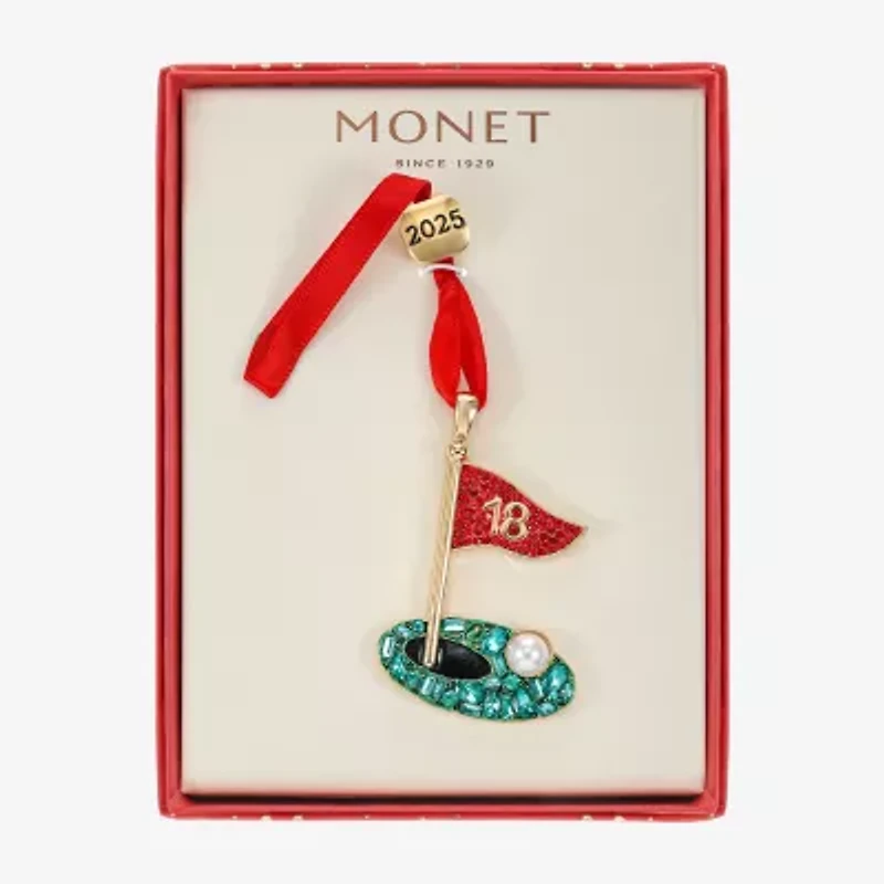 Monet Jewelry Gold Tone 18 Hole Golf Christmas Ornament
