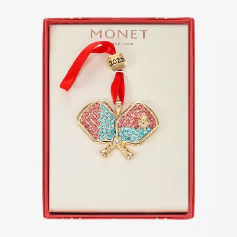 Monet Jewelry Gold Tone Pickle Ball Christmas Ornament
