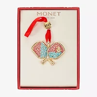 Monet Jewelry Gold Tone Pickle Ball Christmas Ornament