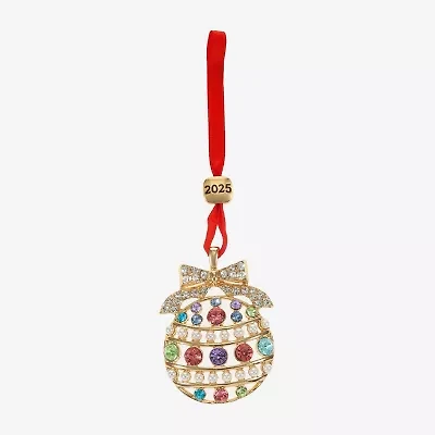Monet Jewelry Gold Tone Pastel Christmas Ornament