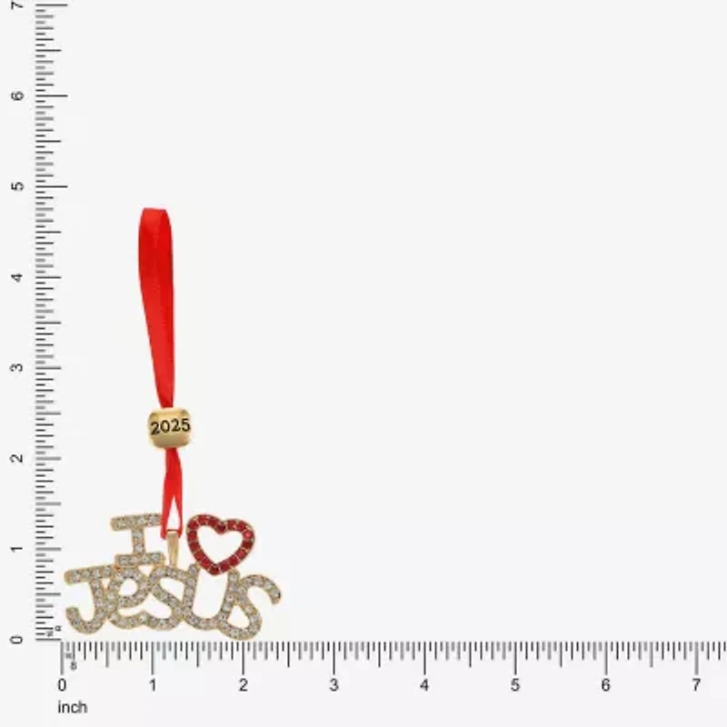 Monet Jewelry Gold Tone I Love Jesus Christmas Ornament