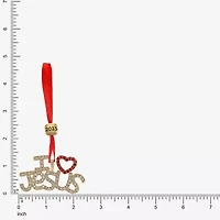 Monet Jewelry Gold Tone I Love Jesus Christmas Ornament
