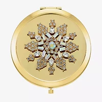 Monet Jewelry Gold Tone Clear Gold Tone Snowflake Compact Mirror