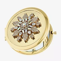Monet Jewelry Gold Tone Clear Gold Tone Snowflake Compact Mirror