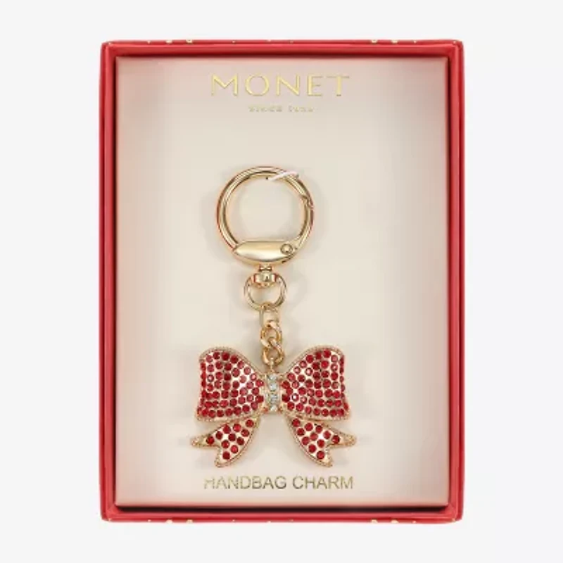 Monet Jewelry Gold Tone Red Bow Bag Charm