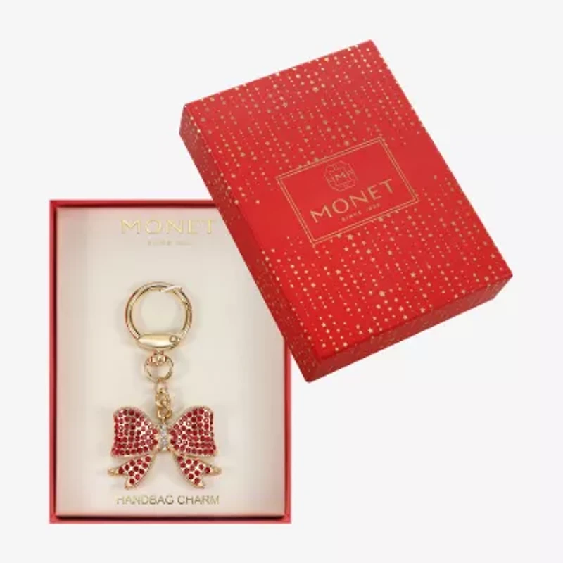 Monet Jewelry Gold Tone Red Bow Bag Charm