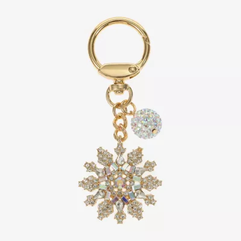 Monet Jewelry Gold Tone Clear Snowflake Bag Charm