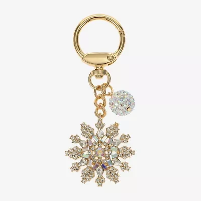Monet Jewelry Gold Tone Clear Snowflake Bag Charm