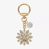 Monet Jewelry Gold Tone Clear Snowflake Bag Charm
