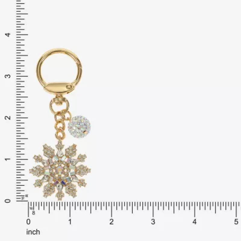 Monet Jewelry Gold Tone Clear Snowflake Bag Charm