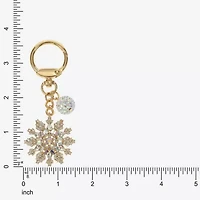 Monet Jewelry Gold Tone Clear Snowflake Bag Charm